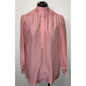 Talbots - Salmon color Long-sleeve Silk Blouse - Size 14